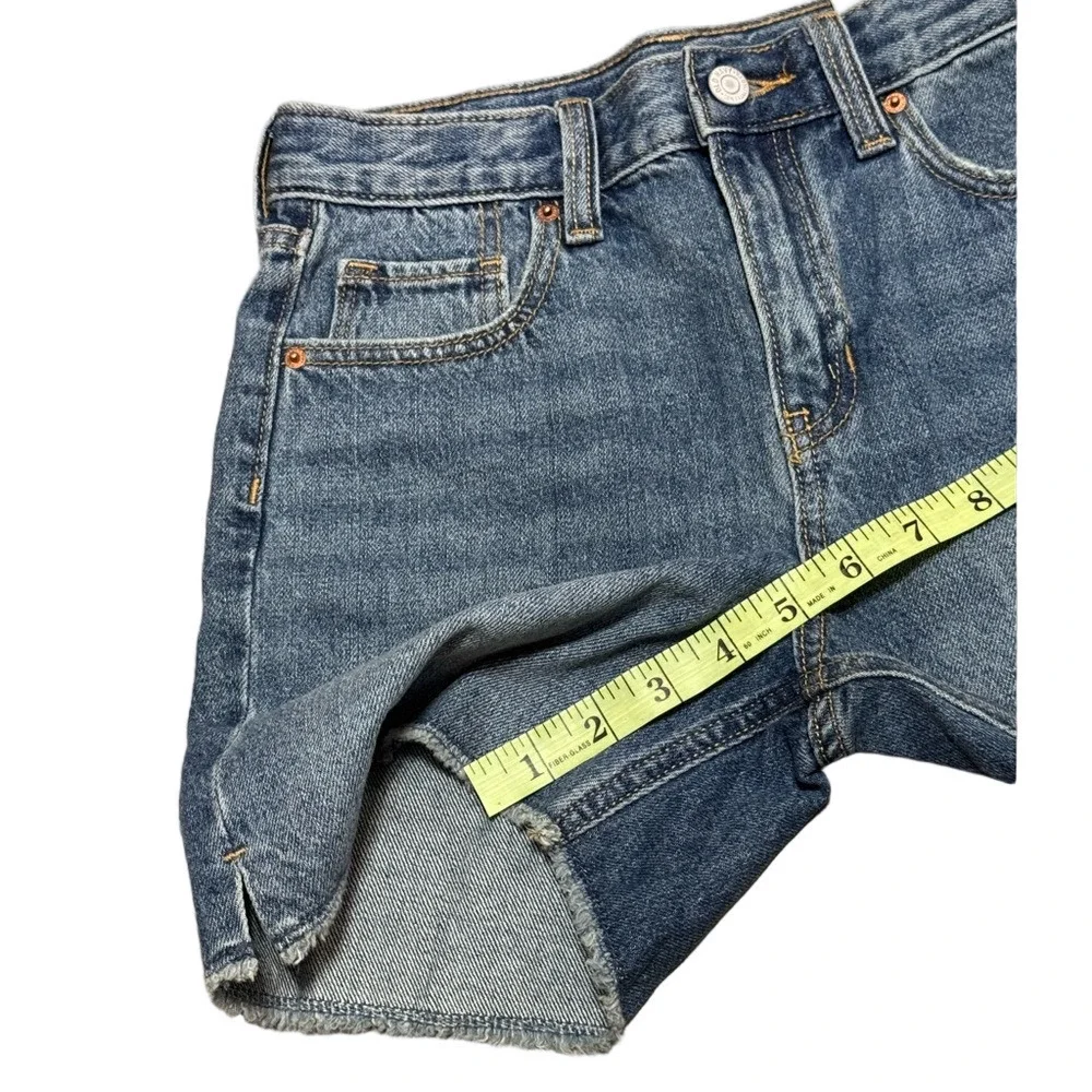 Old Navy High-Rise Slouchy Straight Denim Cut Off Distressed Short Girls Size 10